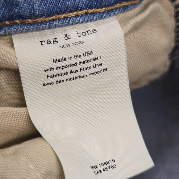 Rag & Bone Jeans Womens 26 Light Wash Straight Mid Rise Cotton Button Fly USA - Picture 7 of 12